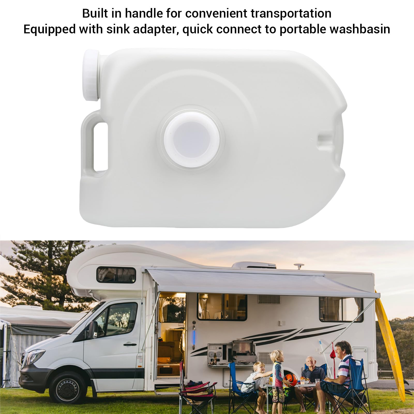 Acouto Tanque de Agua Portátil de 24 litros, Contenedor de Agua para Acampar de HDPE Liviano y Duradero con Asa Incorporada, para Viajes en Bote, Picnics y Actividades Al Aire Libre