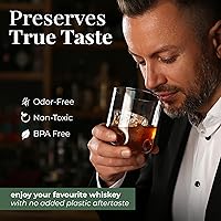 Vista 5 de Vivocci Vasos irrompibles de plástico Tritan de 12.5 onzas para whisky y doble estilo antiguo, base pesada con hendidura para el pulgar, ideal