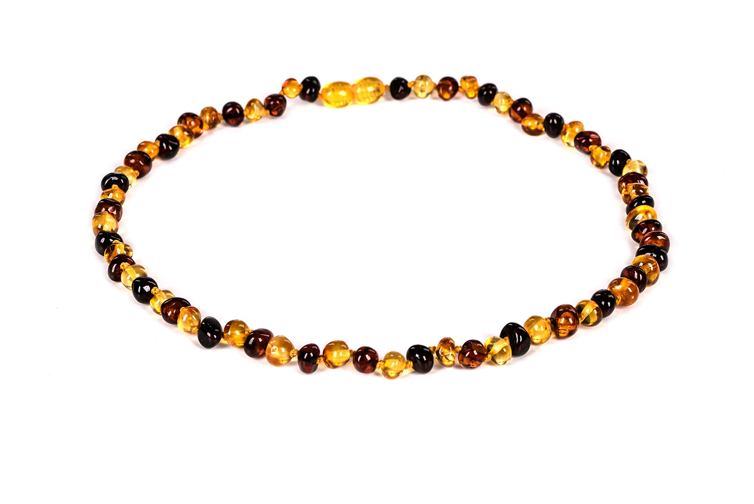 Natural Baltic Amber Necklaces for Women - Hand Made from Polished/Certified Baltic Amber Baroque Beads/Quality Guaranteed (3 colors) (45cm- 17.72INCH)