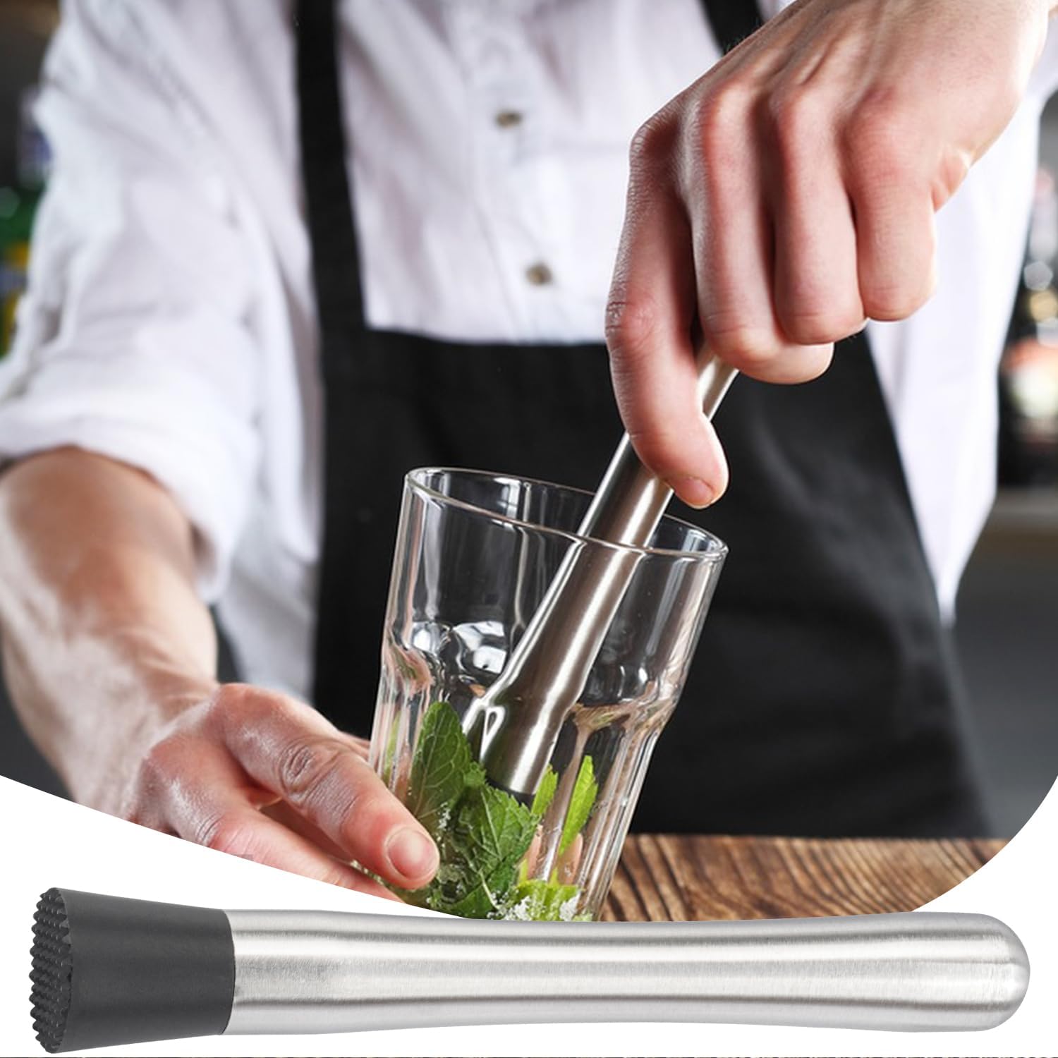 15 Pcs Stainless Steel Muddler for Cocktails, 8.27 Inch Cocktail Muddler Tool, Bar Muddlers for Lemonade, Fruit, Ice and Drinks, for Bar Party and Home