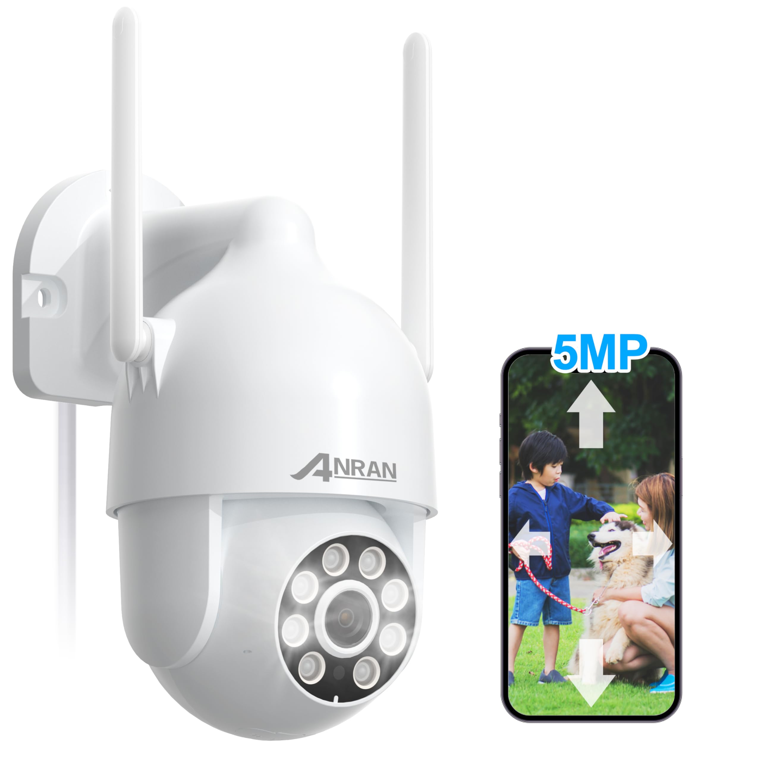 【24時間常時録画・2.4と5GWifi対応・強化版500万画素】ANRAN 防…
