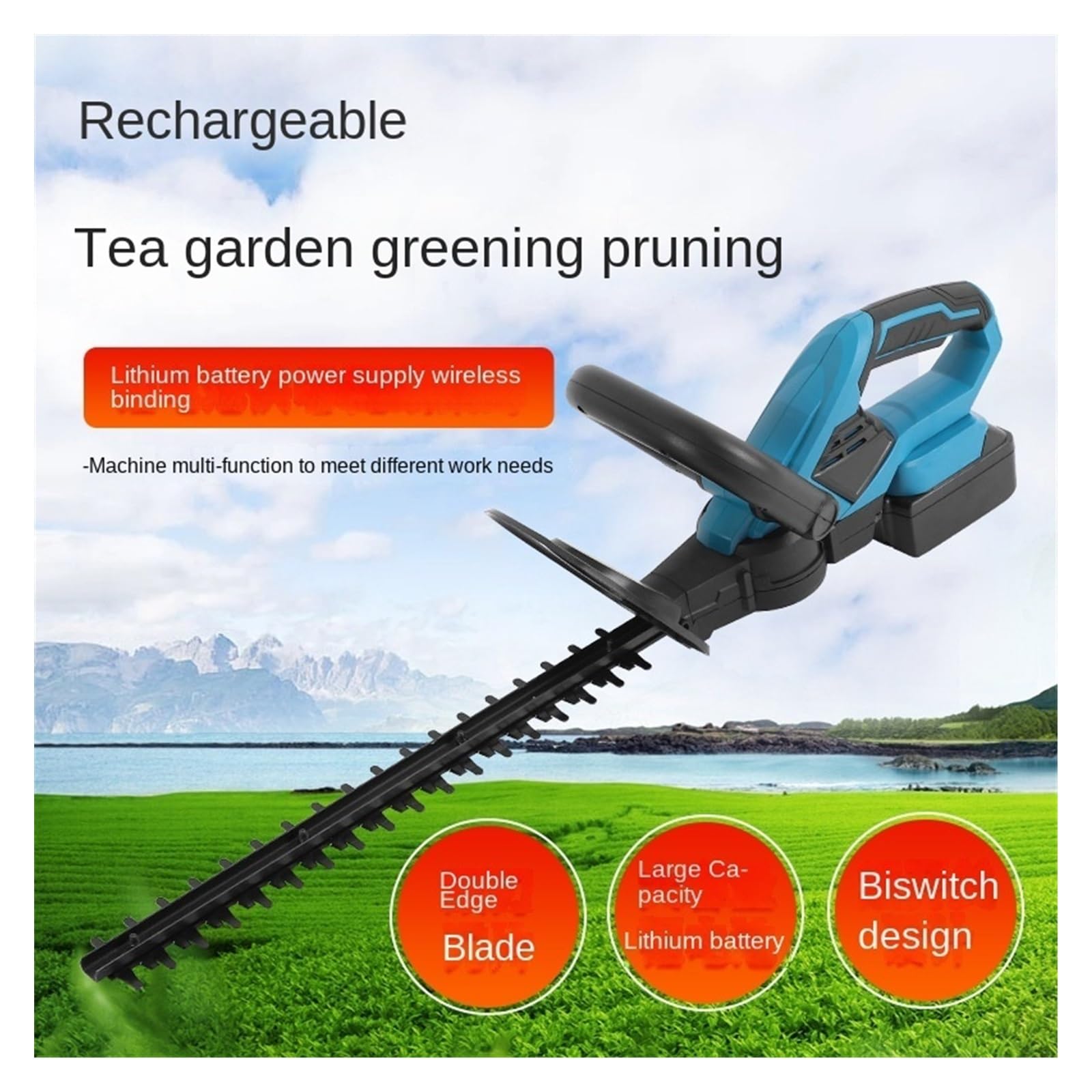 Tondeuse à gazon, 24V sans fil herbe taille-haie élagage électrique ménage tondeuse à gazon cisaillement Lithium-ion Rechargeable jardin outil Machine