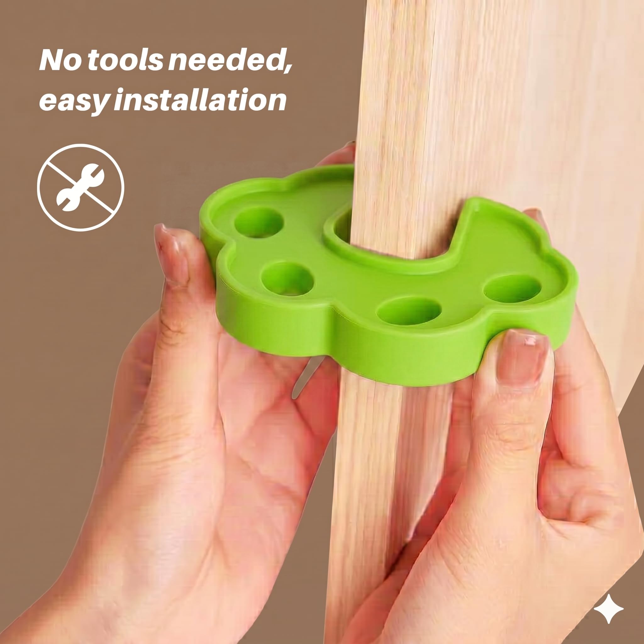 Safe-O-Kid 2 Pcs Silicone Door Stopper for Baby Safety, Door Slam Stopper Made with 100% Pure Silicone, BPA Free, Finger Pinch Door Guard for Kids & Pet or Child from Getting Locked in Room - Green 4
