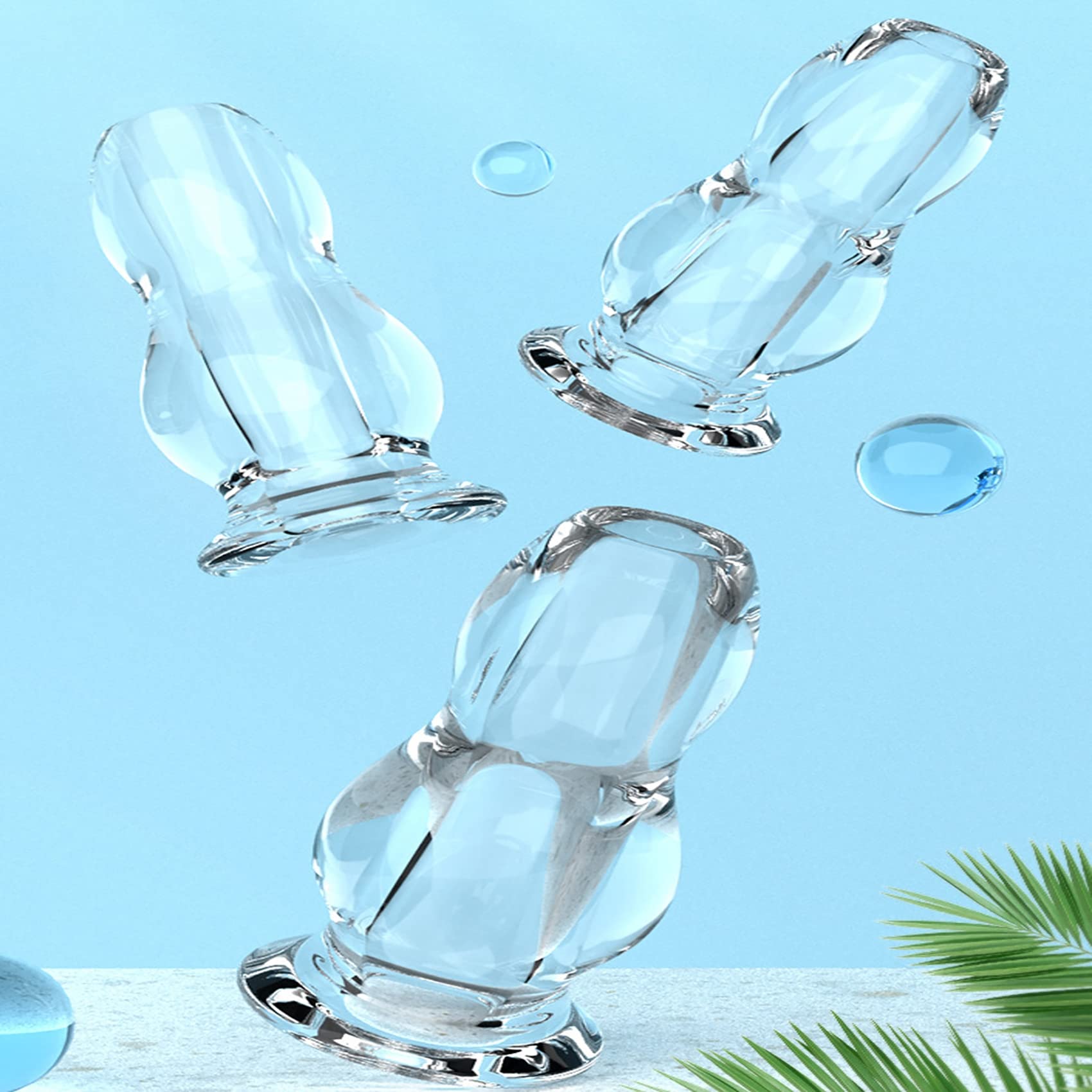 Hohl Analplug Set S/M/L Verdicktes Glas Tunnel Butt Plug Analkugeln, Transparenter Hohler Analstöpsel Anal Speculum Vagina Expansion Hohlstecker Sexspielzeug Für Männer Frauen Paare