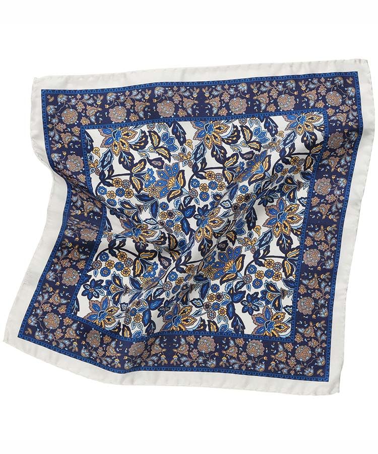 Image of Italian 100% Silk Pocket Square, Premium Small Batch Accessory for Men, 32x32 cm (12.5''x12.5''), One Side Print