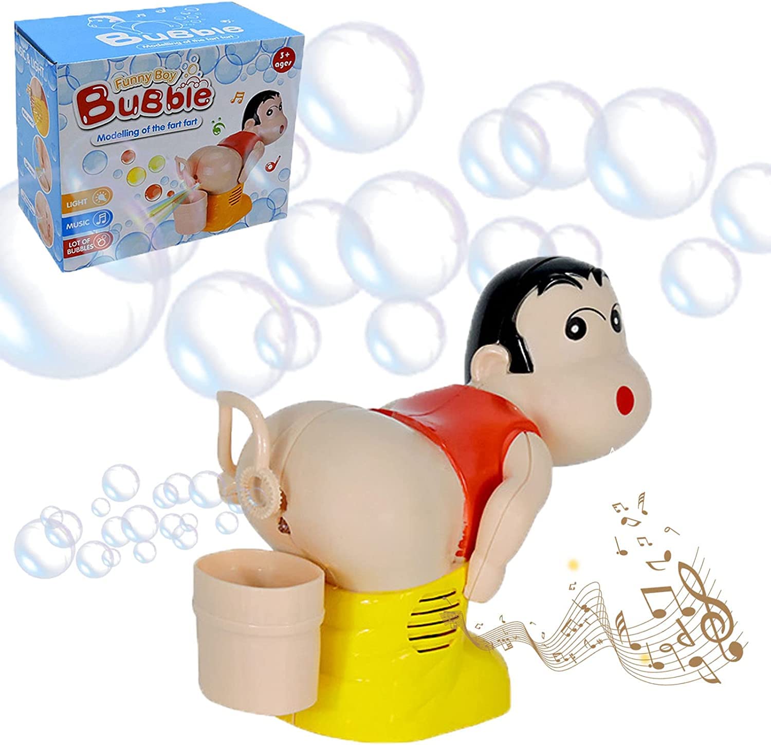 Farting Bubble Machine, Battery Operated Fart Bubble Machine Electric Farting Bubble Blower Fun Bubble Maker Toy Battery Operated Bubble Machine for Children