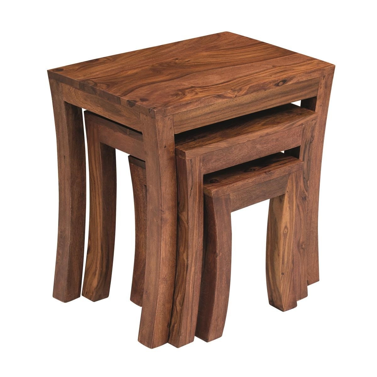 Royal Arts Royal Arts Murano Solid Wood Stool Set Of 3 Nesting Bedside