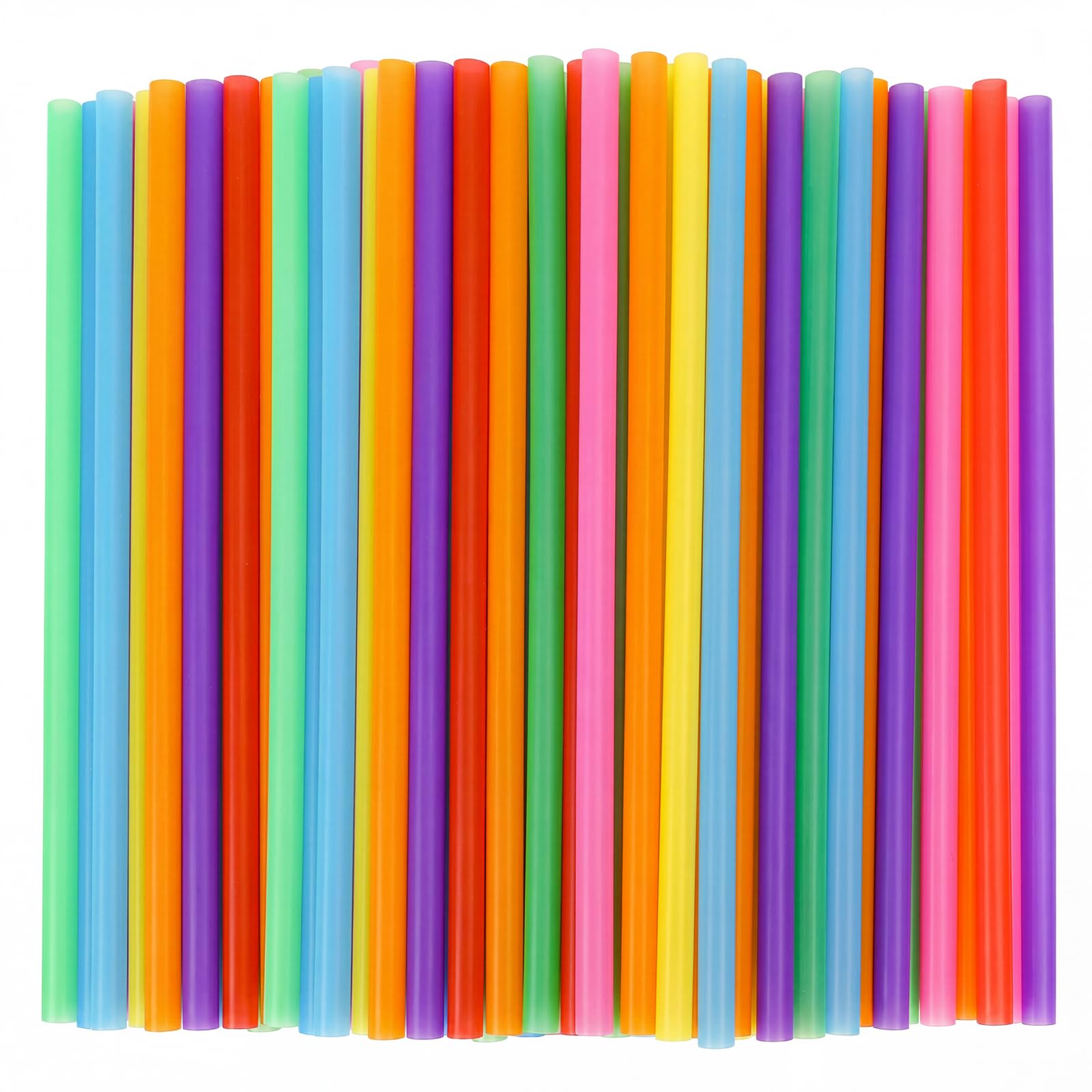 10.3" Jumbo Smoothie &amp; Milkshake Disposable Straws, 120 Pack Colorful