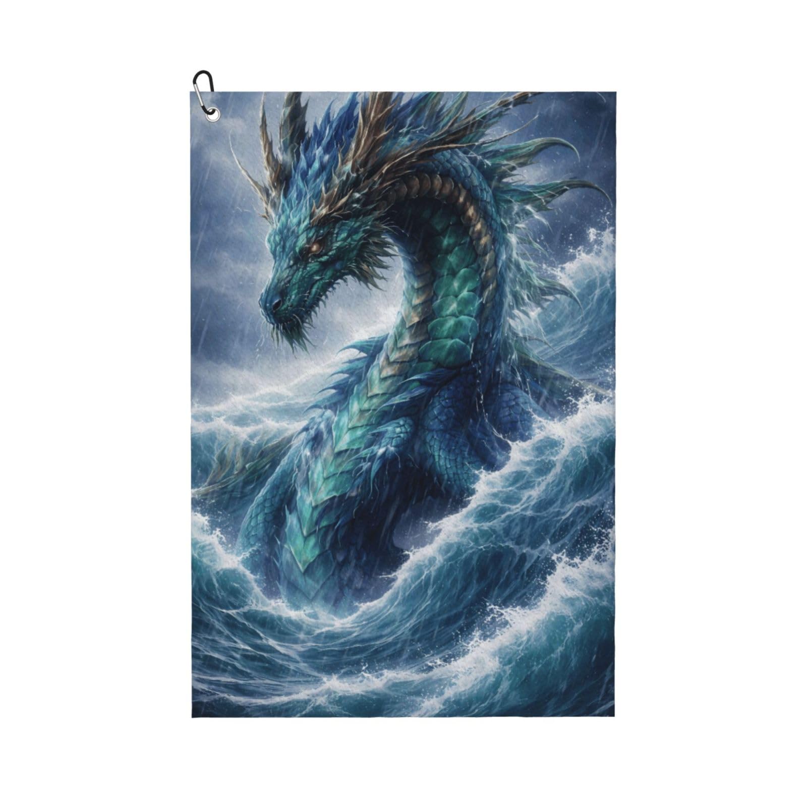 Oudrspo Rampage Water Dragon King Multi-Functional Golf Towel | Absorbent Quick Drying 16x24in