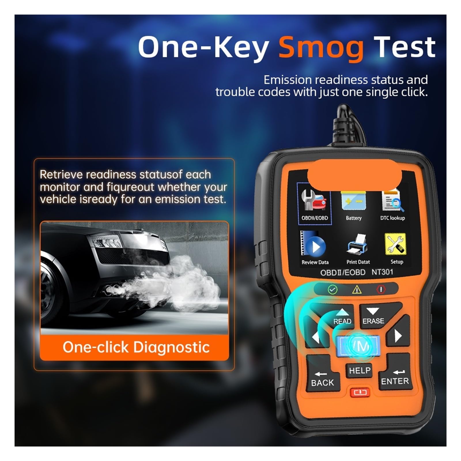 Skaner OBD2 do samochodów, dane na żywo, kontrolka silnika, profesjonalny mechanik, czytnik kodów OBDII Narzędzie diagnostyczne