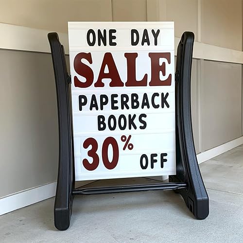 Miniatura 5 de SmartSign Letrero de mensaje intercambiable de 24 x 36 pulgadas, letrero de acera, kit de letrero y letra swinger portátil de lujo para exteriores,