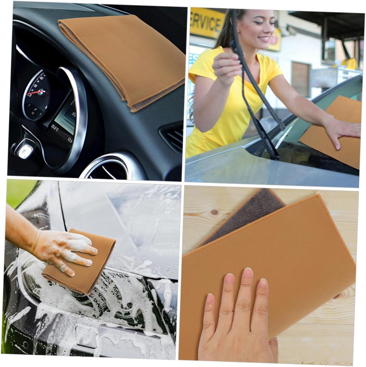 UPKOCH Microfiber Car Wash Towel 30x60cm Double-Sided Thick Absorbent Drying Cloth for Interior and Exterior Cleaning, Reusable Water Absorbent Car Cleaning Cloth