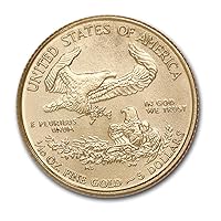 Vista 2 de 1986 - Presente (año aleatorio) 1/10 oz de oro American Eagle Brilliant Moneda sin circular (Tipo 1 o Tipo 2) con certificado de autenticidad $5 BU
