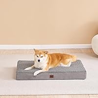 Vista 9 de EHEYCIGA Camas ortopédicas XL para perros extra grandes con funda extraíble lavable para jaula, gris claro, 41 x 27 pulgadas