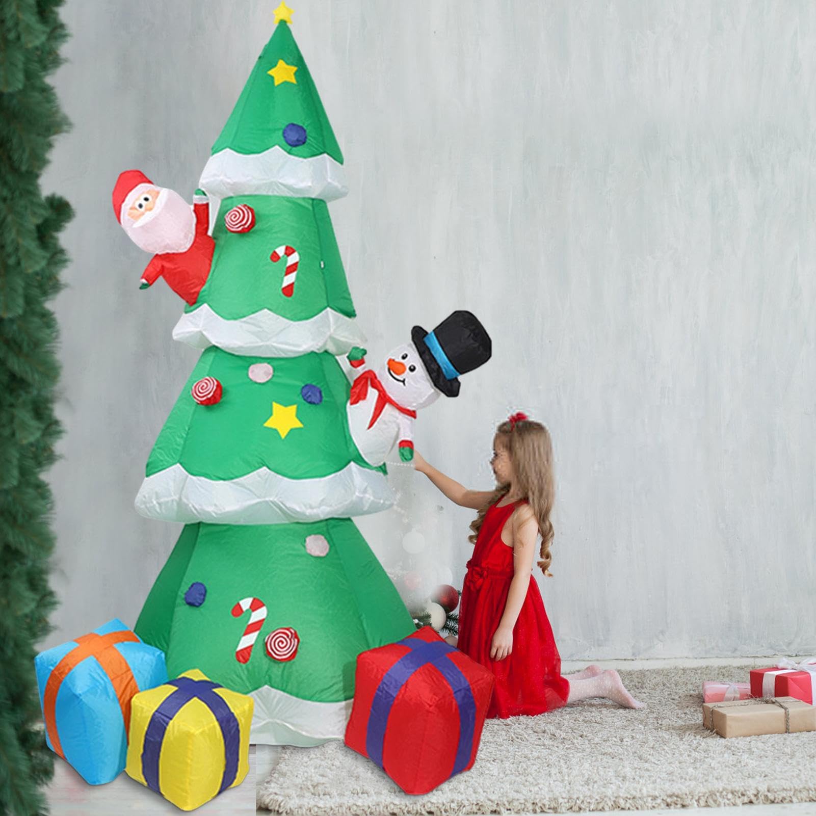 Gigante De Navidad Inflable - Figuras De Papá Noel Muñeco De Nieve