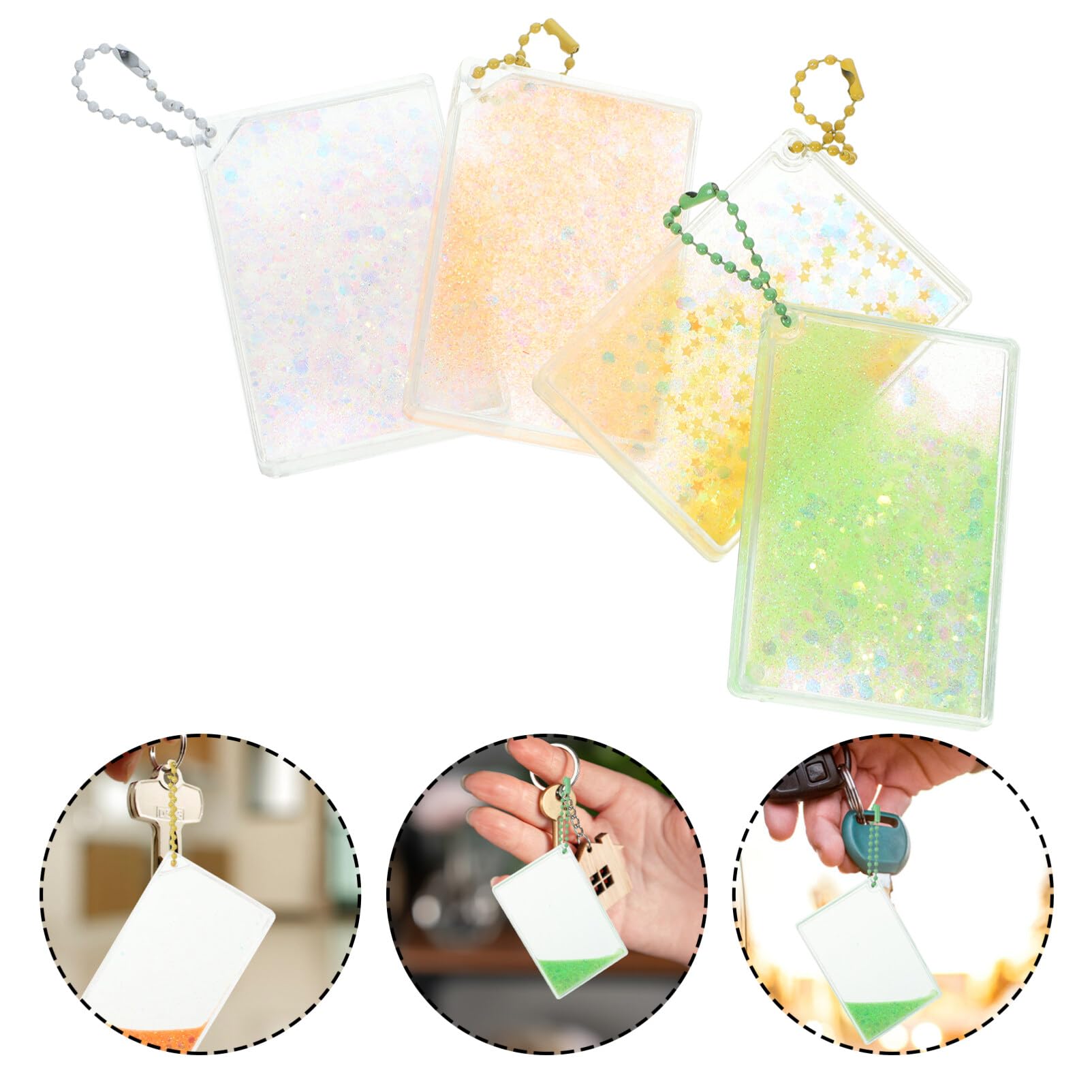 card sleeve keychain Flexible Badge Holder with Resealable Closure & Key Ring, Credit Card Size main image 1