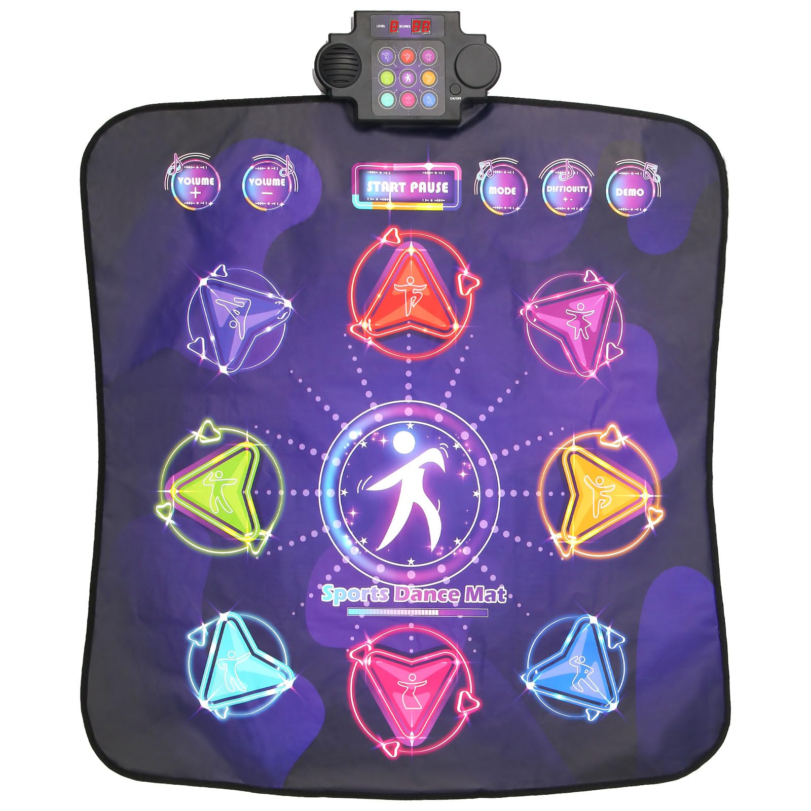 CXWLMAT Alfombra de Baile Niños para Niñas de 3 a 12 Años, 9 Modos de Juego con Dificultad & Volumen Ajustables, Alfombra de Baile Musical Portátil y Segura con 9 Botones para Interior & Exterior