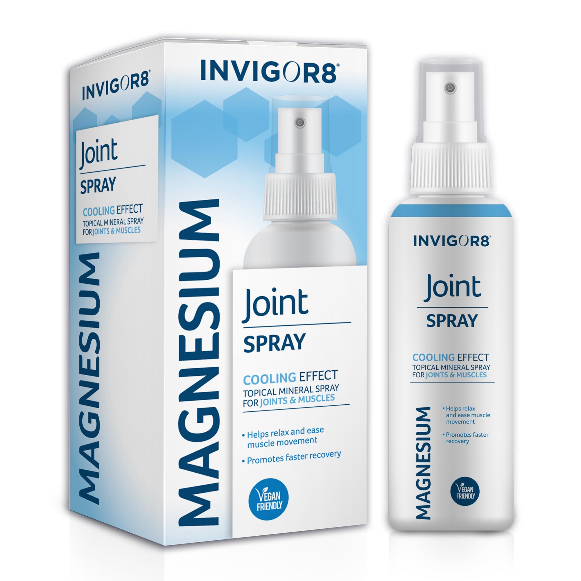 Invigor8 Magnesium Cooling Joint Spray | Helps Relax Muscles & Joints Promoting Movement and Faster Recovery - Vegan Friendly (100ml)