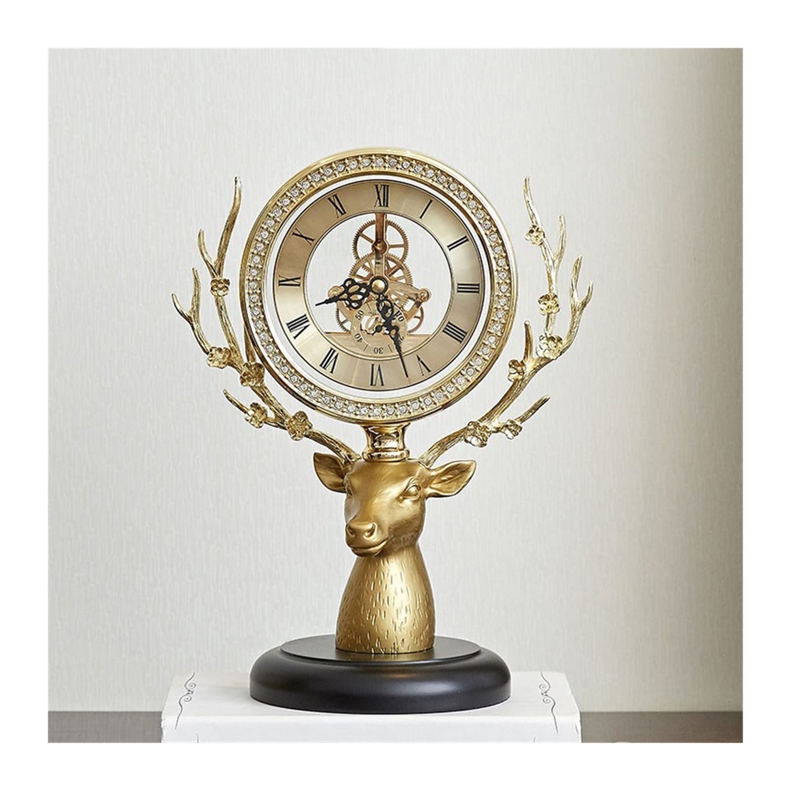 S5b8W3g7 Mantel Clocks European Metal Clock, Living Room Table Top Light Luxury Silent Ornaments Home Decoration Decorate