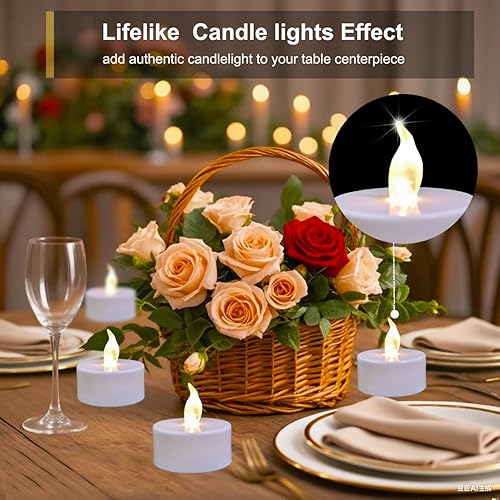 Miniatura 8 de Paquete de 12 velas LED sin llama con temporizador que funciona con pilas, 6 horas integradas, 6 horas de encendido y 18 horas de apagado en ciclo