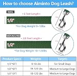 Dog Leash, Braided Rope Traction – Walking Training Lead for Small Dogs ((1/3") x 6FT, Dark Green)