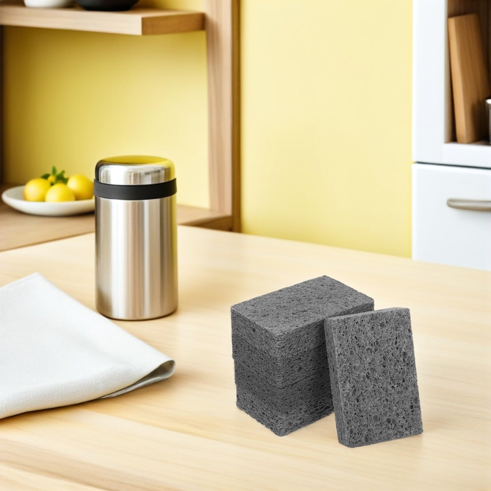 Cabilock 20stücke Holzfaserschwamm Küchenschwämme aus Zellulose für Spülen Spülschwämme mit Hoher Wasseraufnahme und Kratzfreier Reinigung für Edelstahl und Porzellan