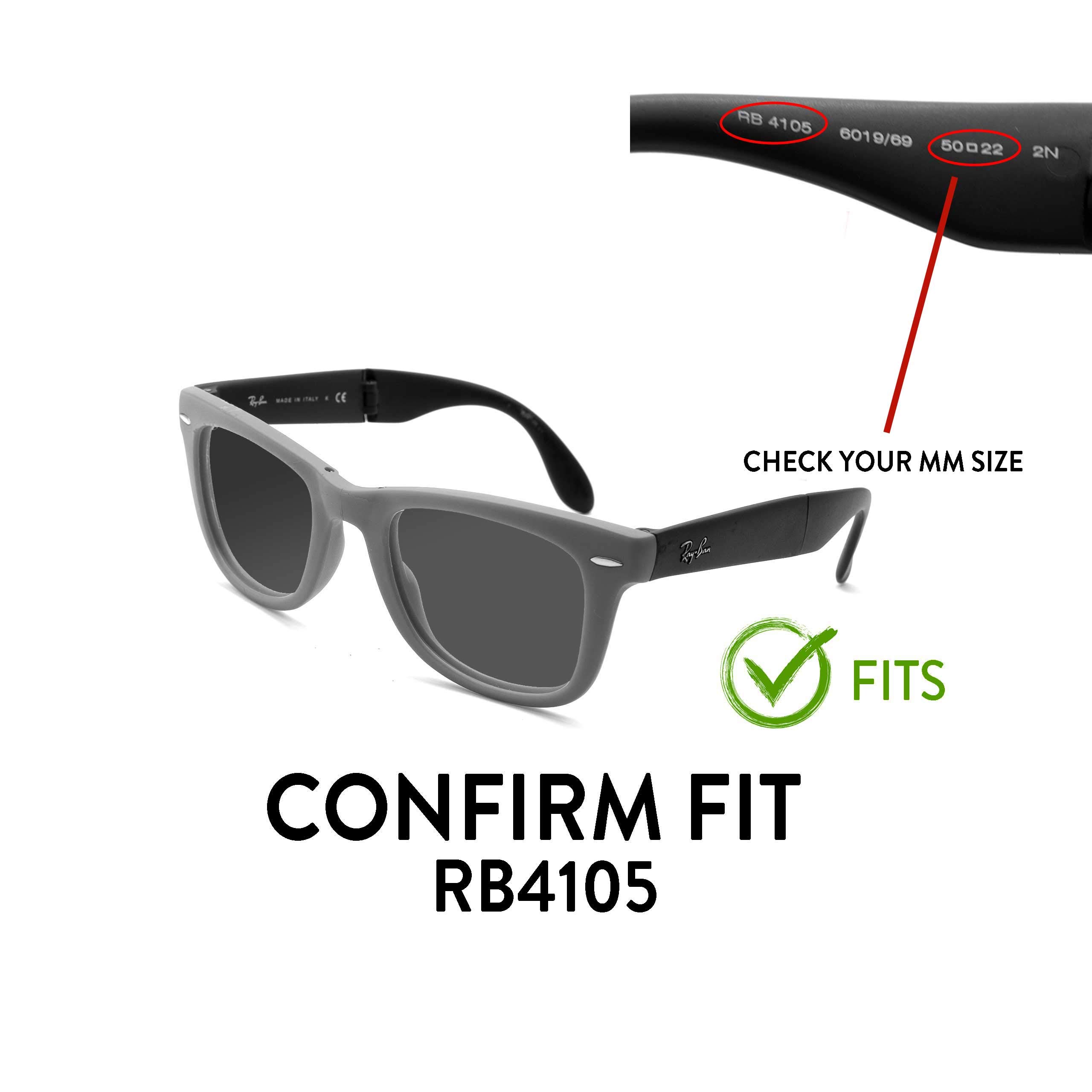 Polarized Replacement Lenses for Ray-Ban Wayfarer Folding Classic RB4105 (50mm) Sunglasses - (Brown)