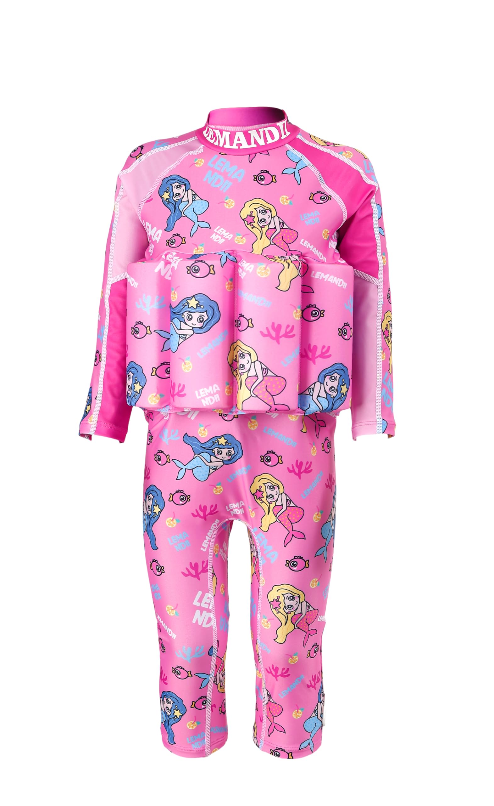 Toddler Kids One-Piece Float Swimsuit with Adjustable Buoyancy UPF 50+ Sun Protection for Beach Pool Boys Girls