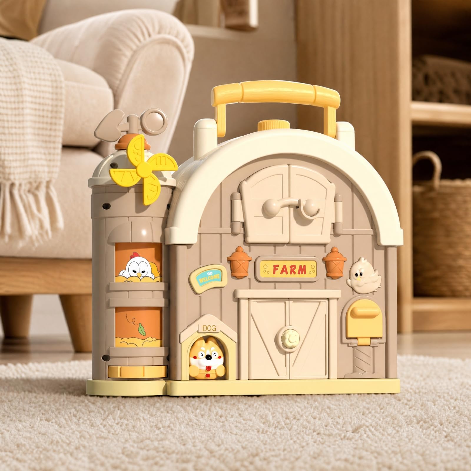 kowaku D'activités à Thème Agricole Interactif Jeu D'éveil Éléments Interactifs Ludique Livre D'activités pr s Enfants, Déplacement