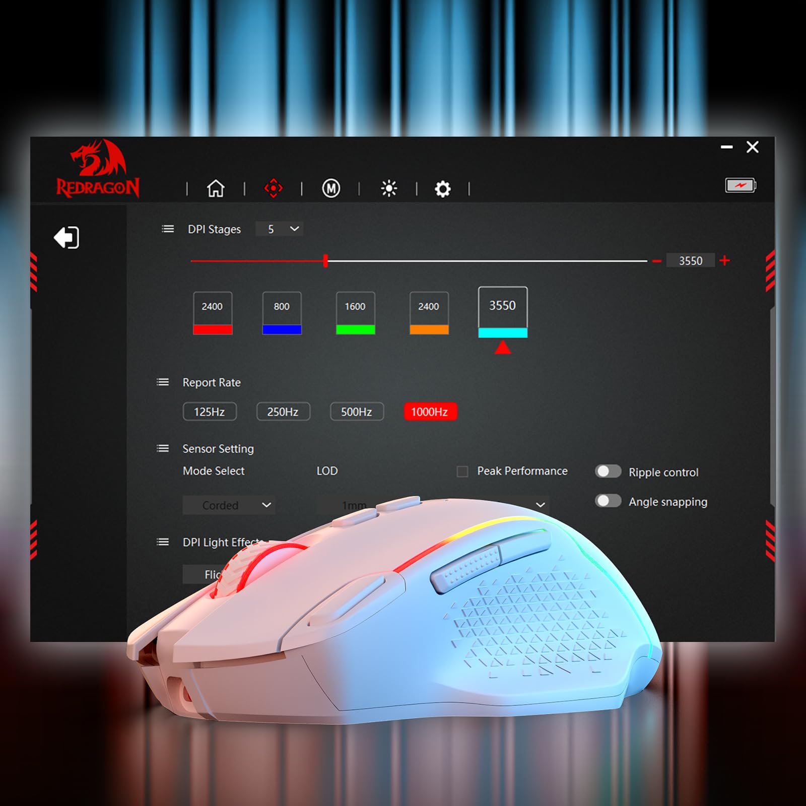 Redragon M810 MAX - Ratón inalámbrico para juegos de 3 modos, 12000 DPI con cable/inalámbrico RGB con tecla de disparo rápido, 8 botones macro, capacidad de energía fiable de 188 horas para PC/Mac