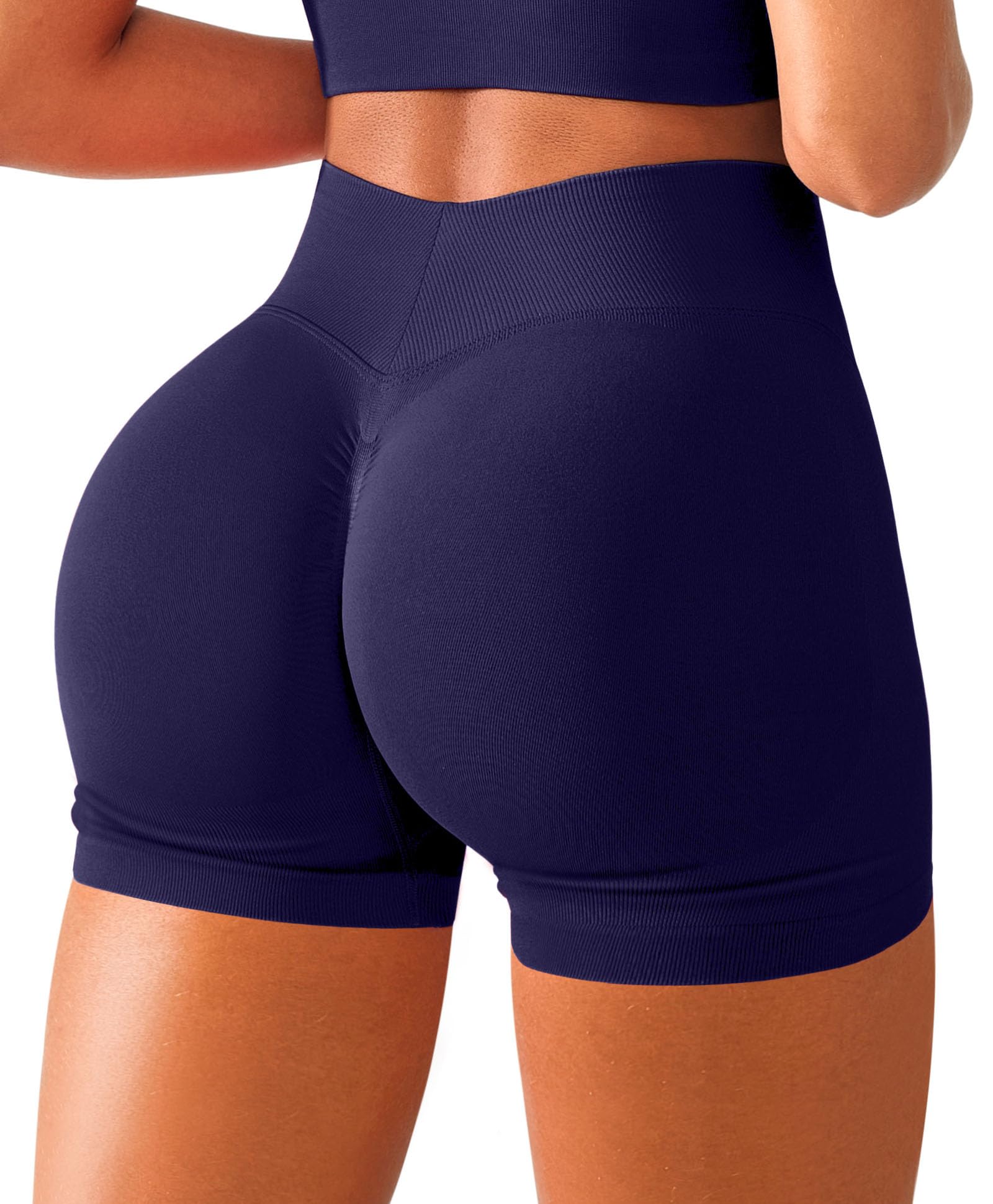BRXL Scrunch Butt Lifting Shorts for Women V Back Seamless 5" High Waist Workout Gym Compression Spandex Impact Shorts
