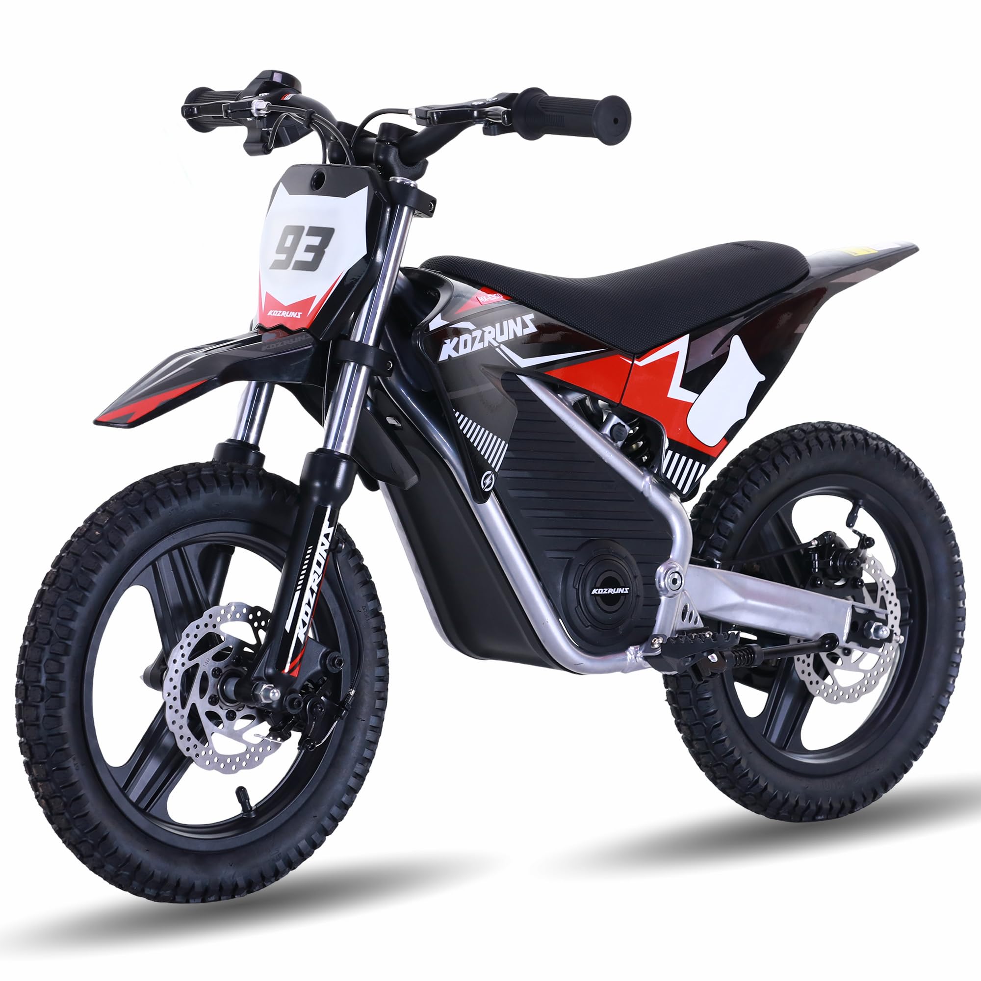 Electric Dirt Bike for Kids 5-10, 350W High Racing Competition Grade Electric Motorcycle, Up to 18.6MPH, 3 Speed Settings, Safe Disc Brakes, 14IN Off-Road Tires & Advanced Shock Absorption, Black
