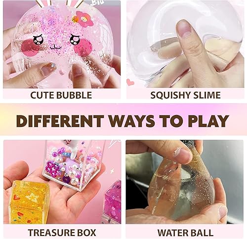 Miniatura 3 de Kit de burbujas de nano cinta, versión de globo de agua con cinta de doble cara de 9.8 pies y juguete de jeringa, kit de manualidades para niños de