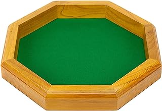 12-inch Felt-Lined Wooden Dice Trays by Wiz Dice (Octagon)