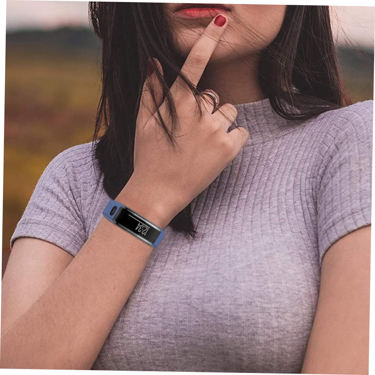 Outanaya Bracelet Silicone pour Montre Connectée HR Remplacement Dégagement Rapide Confortable et Compatible Homme Femme Couleur Bleu Minuit