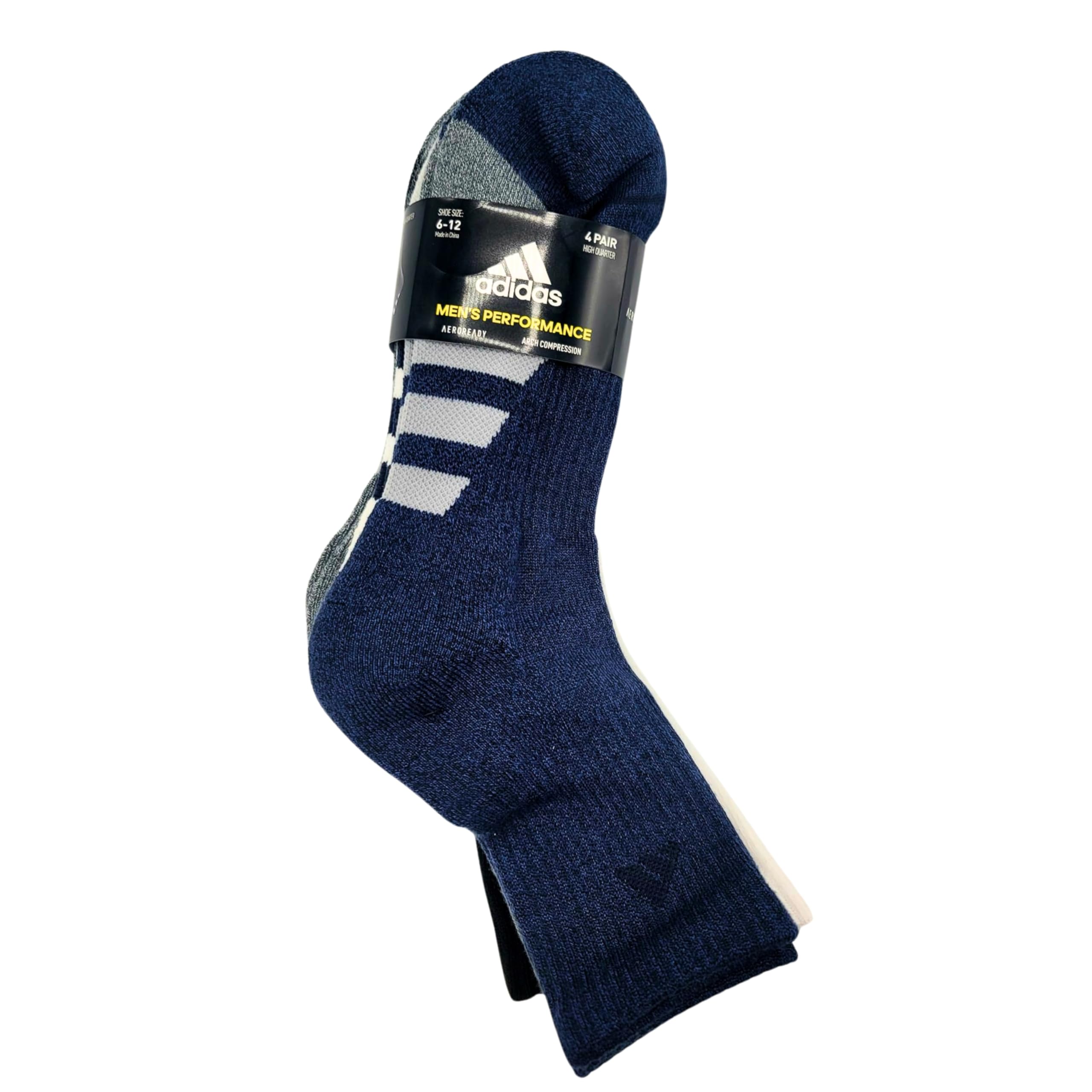 Adidas Set di 4 paia di calzini da uomo blu navy bianco nero grigio misura 39-47, blu, 14, blu, 14