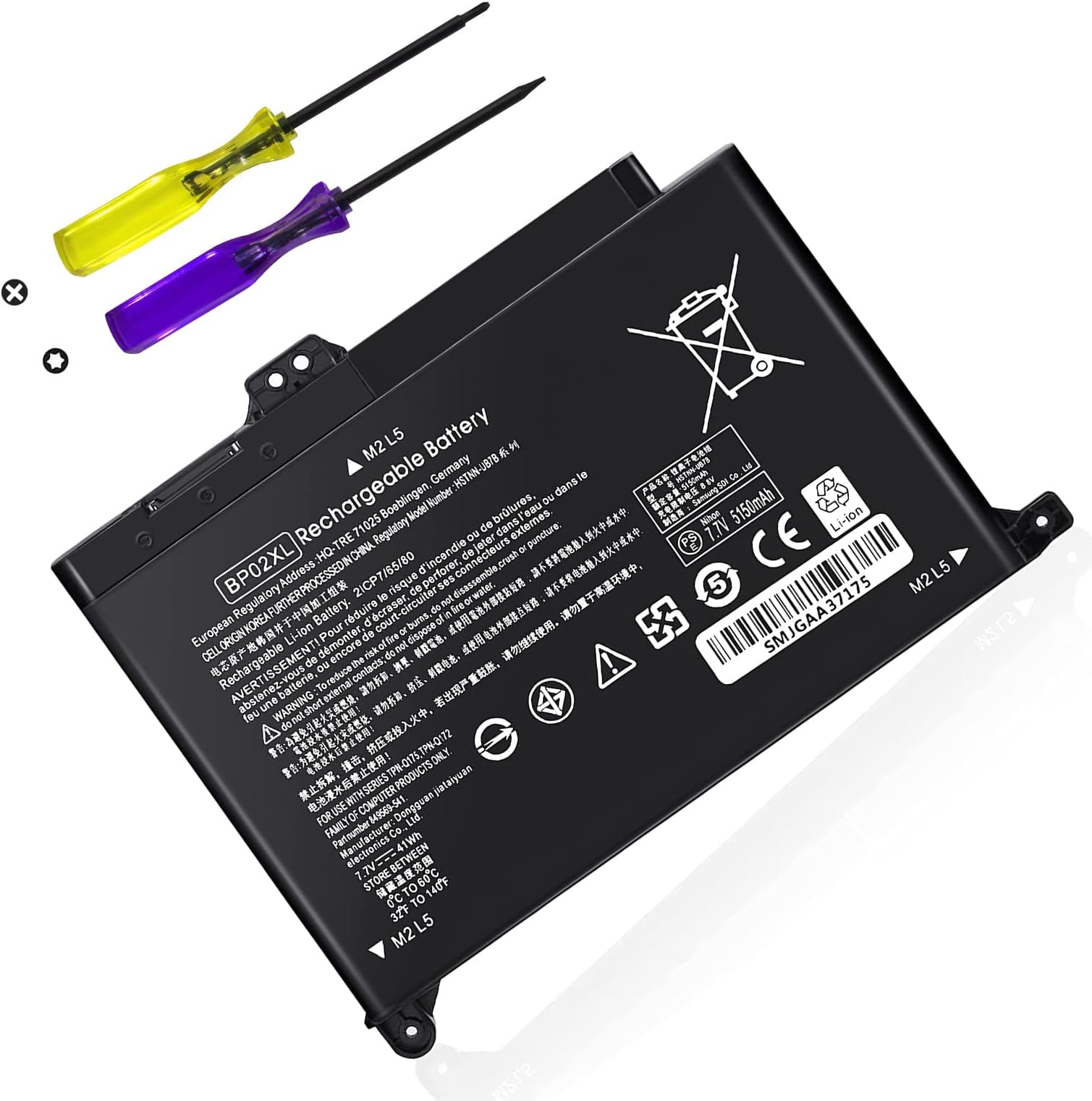 TSKYBEAR BP02XL 849909-850 Battery Compatible with HP Pavilion Laptop 15-AU 15-AW Series 15-AU057CL 15-AU030WM 15-AU063NR 15-AU123CL 15-AW002LA 15-AW053NR 15-AU091NR 15-AU023CL BPO2XL TPN-Q172