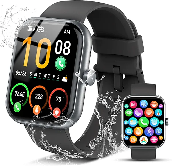 Smart Watch for Men Women, 2025 Release (Answer/Make Call) 1.96" HD Fitness Tracker Running Watch,IP68 Waterproof, Pedometer,Step/Sleep/Heart Rate Monitor,110+ Sport Mode Smartwatch for Android Phone