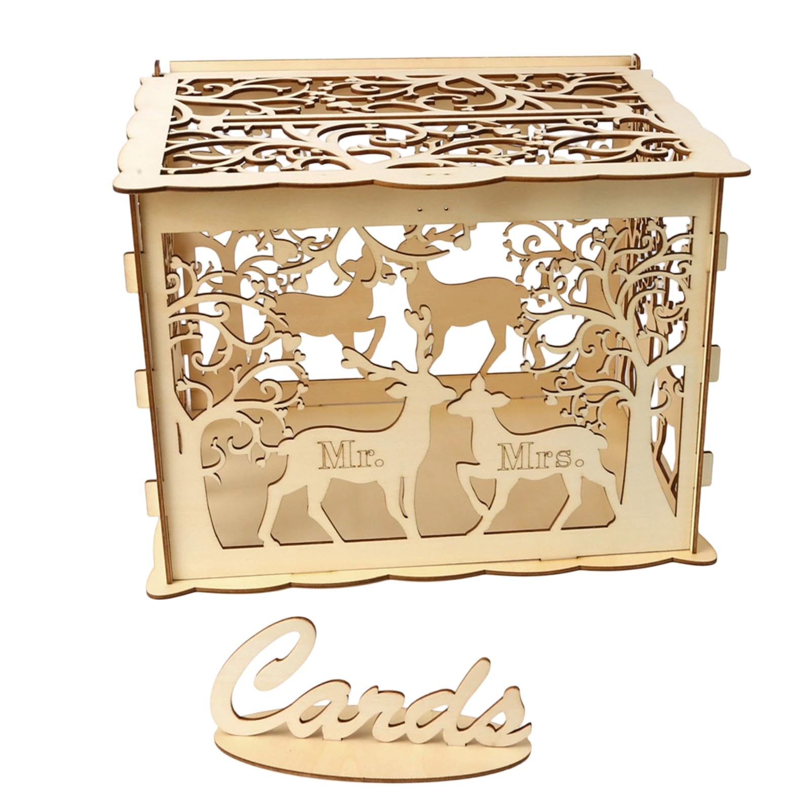 Limtula Wood Greeting Card Holder Handcrafted Wooden Keepsakes Box Perfect for Weddings Anniversaries and Special Event Securable Gift Card Box