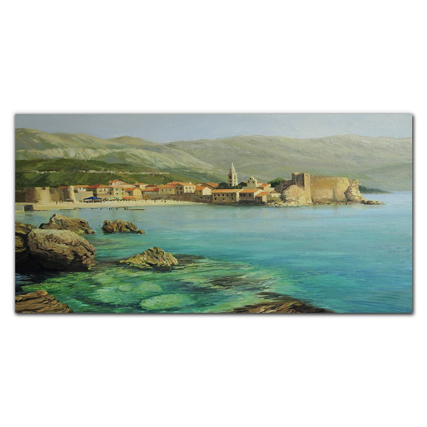 Crédence de cuisine panoramique 120x60cm verre trempé et panneau adhésif mural
