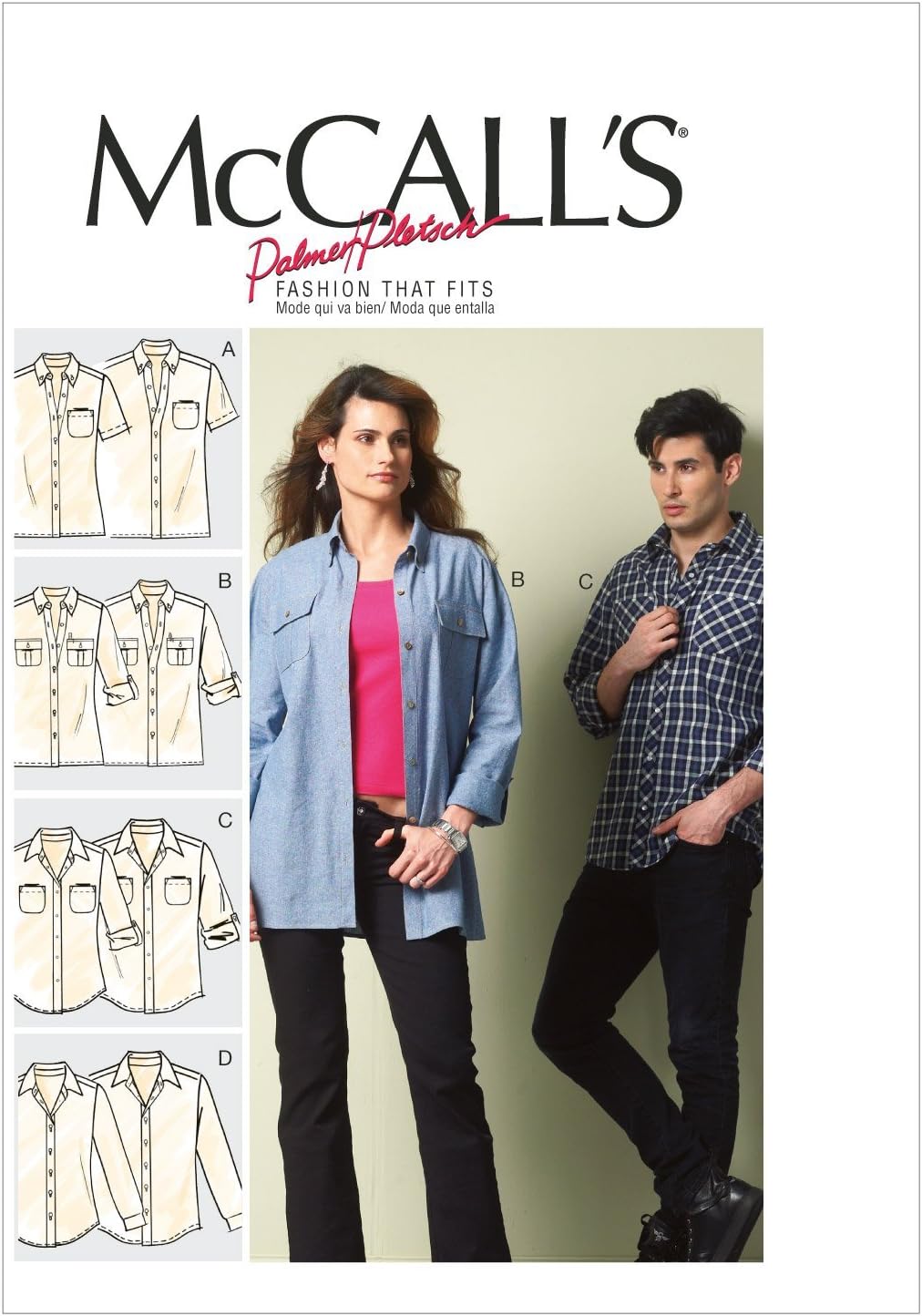McCall Patterns M6613XM0 Misses'/Men's Shirts Sewing Pattern, Size XM (SML-MED-LRG)