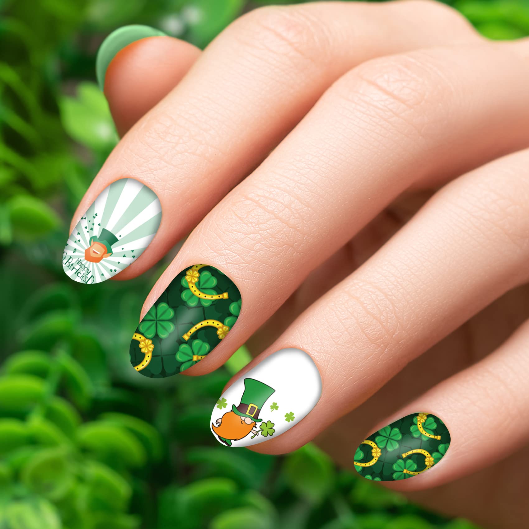 Amazon.com: TailaiMei 12 Sheets St. Patrick's Day Nail Wraps, Luck of The  Irish Adhesive Nail Art Stickers Full Wraps Strips with 2 Pcs Nail Files  for DIY Shamrock Nail Decals : Beauty