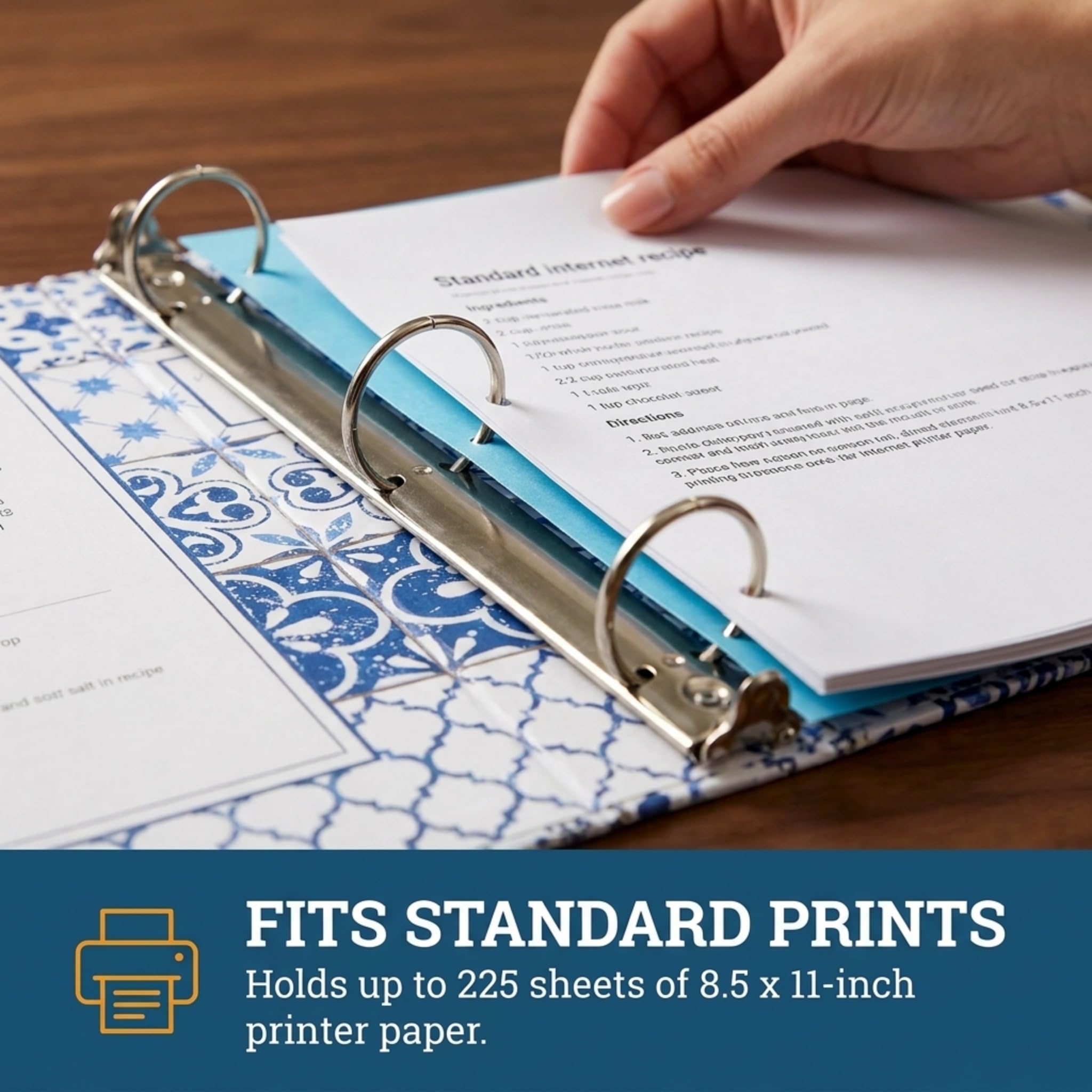 3 ring binder recipe card holder Amazon.com: Cookbook Recipe Binder/Organizer, Blue Pattern 3-Ring, 1-Inch  Binder to Hold All Your Recipes and Recipe Cards, 6 Tabbed Divider  Sections, 50 Matching Recipe Cards Included : Home & Kitchen