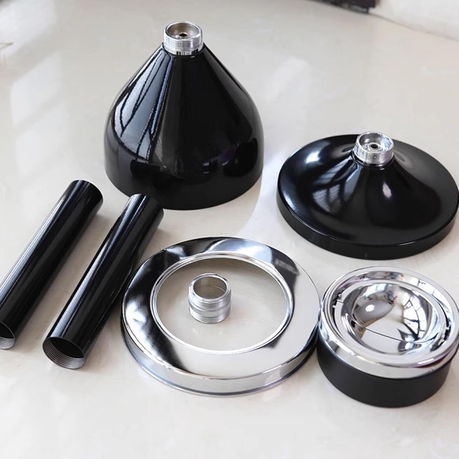 Outdoor Detachable Metal Standing Ashtray, Ash Tray for Cigarette Butt Receptacle Disposal, 2/3-Section Adjustable Floor Standing Cigarette Butt Container with Lid(Red,61cm/24in)