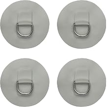 YYST 4 X Stainless Steel D-Ring Pad/Patch for PVC Inflatable Boat Raft Dinghy Kayak - No Glue Included- Instruction Included- Light Grey