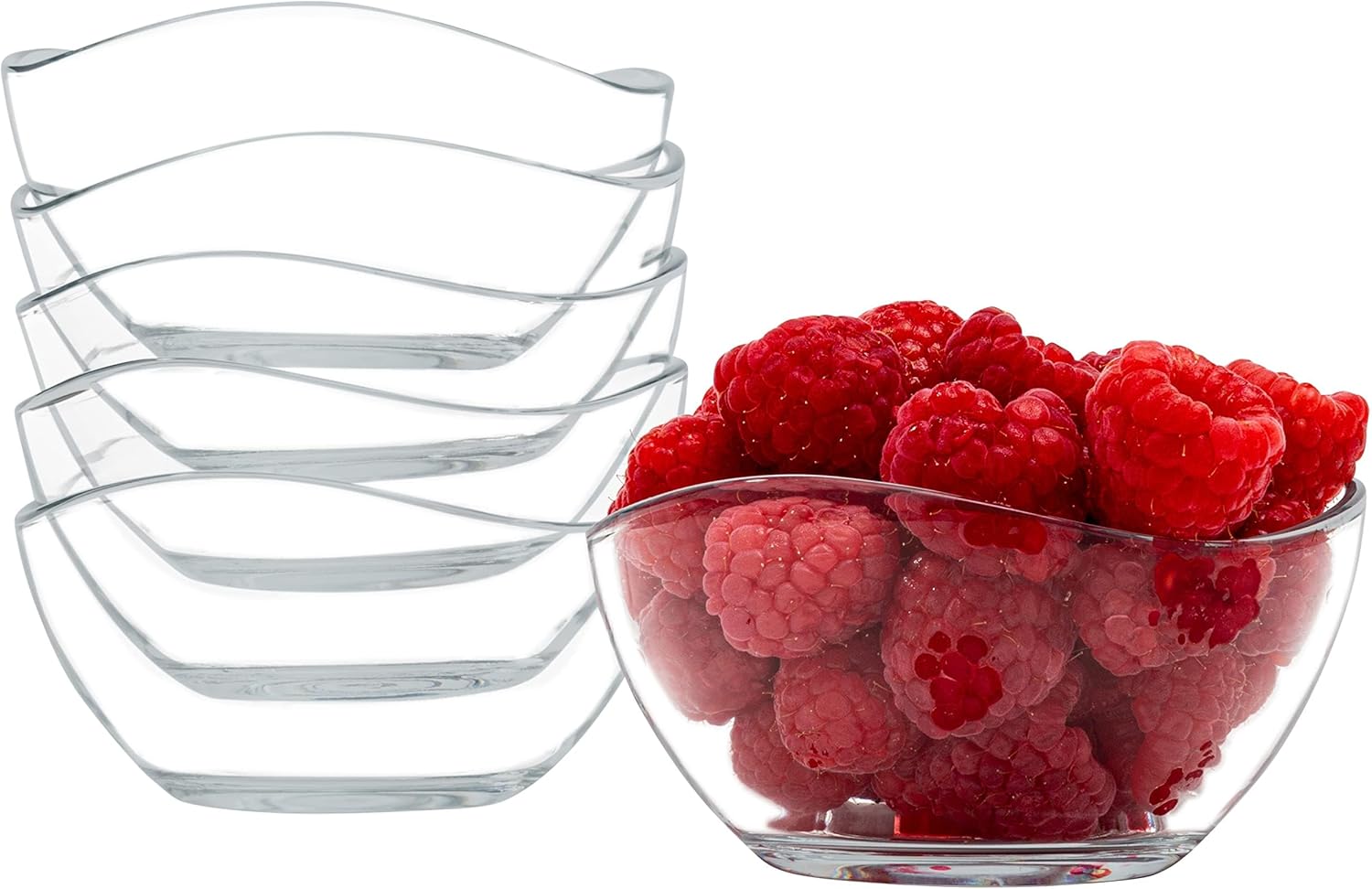 Vikko Dessert Bowls, Set of 6 Small Glass Bowls, 10 Ounce Ice Cream Bowl, Small Candy or Snack Bowls, Small Salad Bowl, Kitchen Prep Bowl, Microwave Safe, Dishwasher Safe