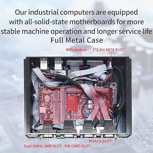 Miniatura 3 de Mini PC industrial sin ventilador, computadora de escritorio Core i7-5500U Windows 10 Pro, 16 GB RAM 512 GB SSD, 2xNIC, 2* COM RS232, 4xUSB3.0,