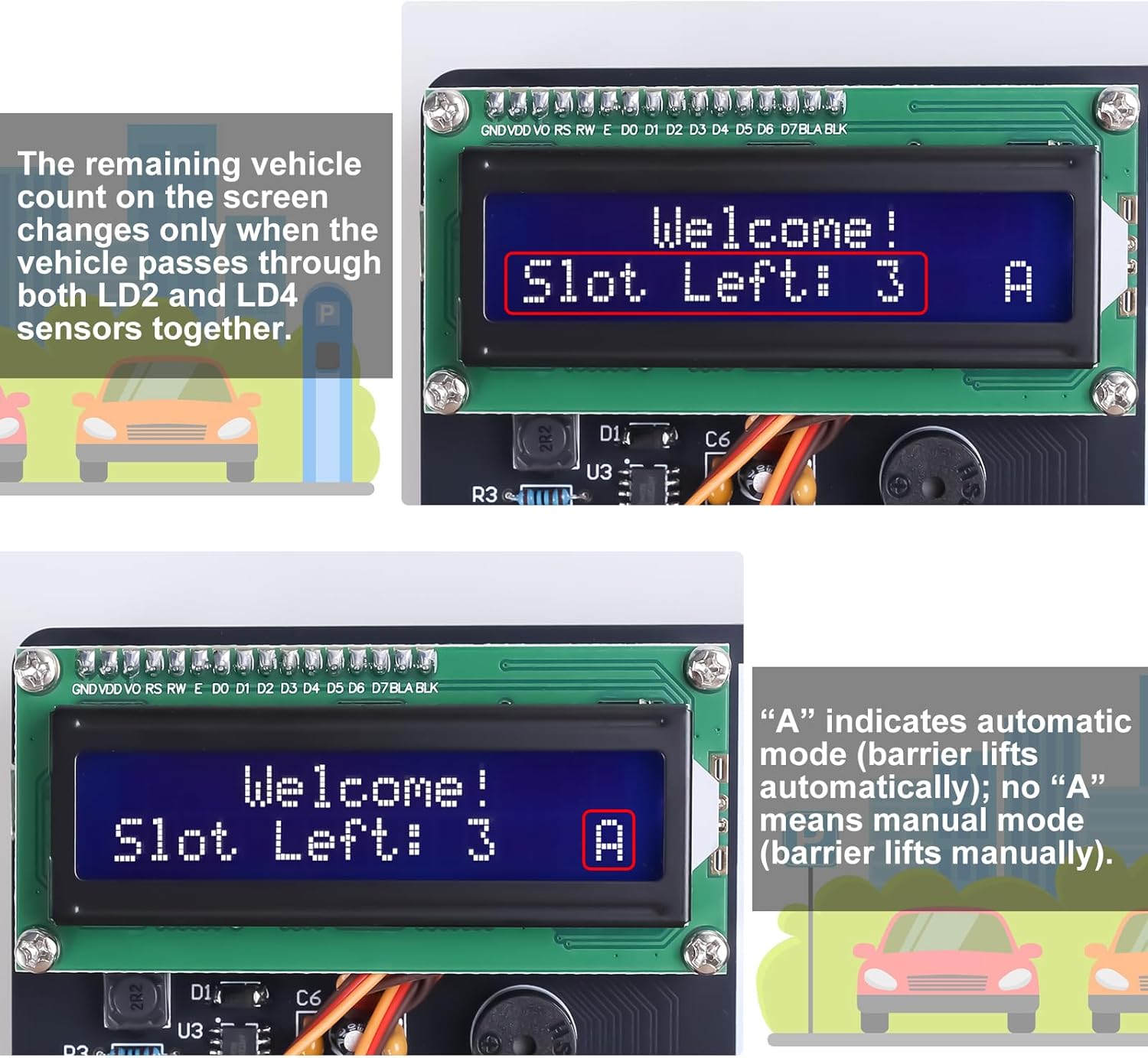 Mini Parking Lot Simulation Soldering Practice Kit, MIOYOOW DIY Garage Model Solder Kit with LCD Display and 4 Mini Cars, STEM Electronic Soldering Projects for Home and School Learning - Image 5