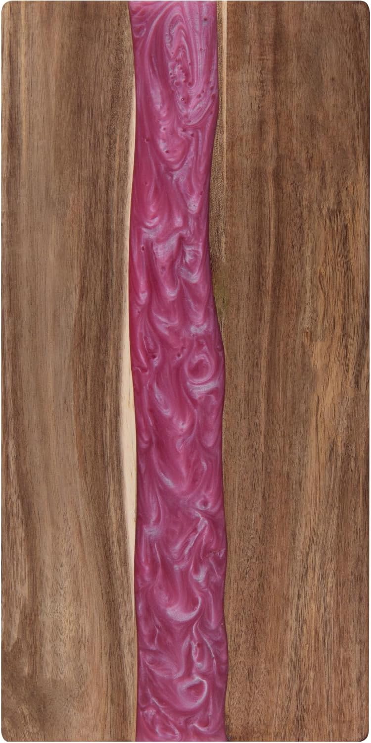 Resin Cutting Board, Handmade Cutting Board suitable for Steak, Pizza, Fruit(46CM pink)