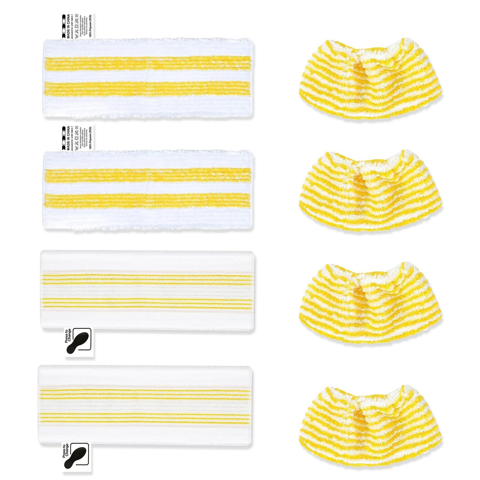 GAOHAN Microfibre Steam Cleaning Cloths, Washable Replacement Cloths (Assortment set, 8 PCS)